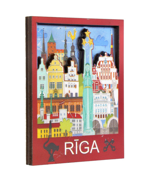Rīgas pilsētas panorāmas ledusskapja magnēts
